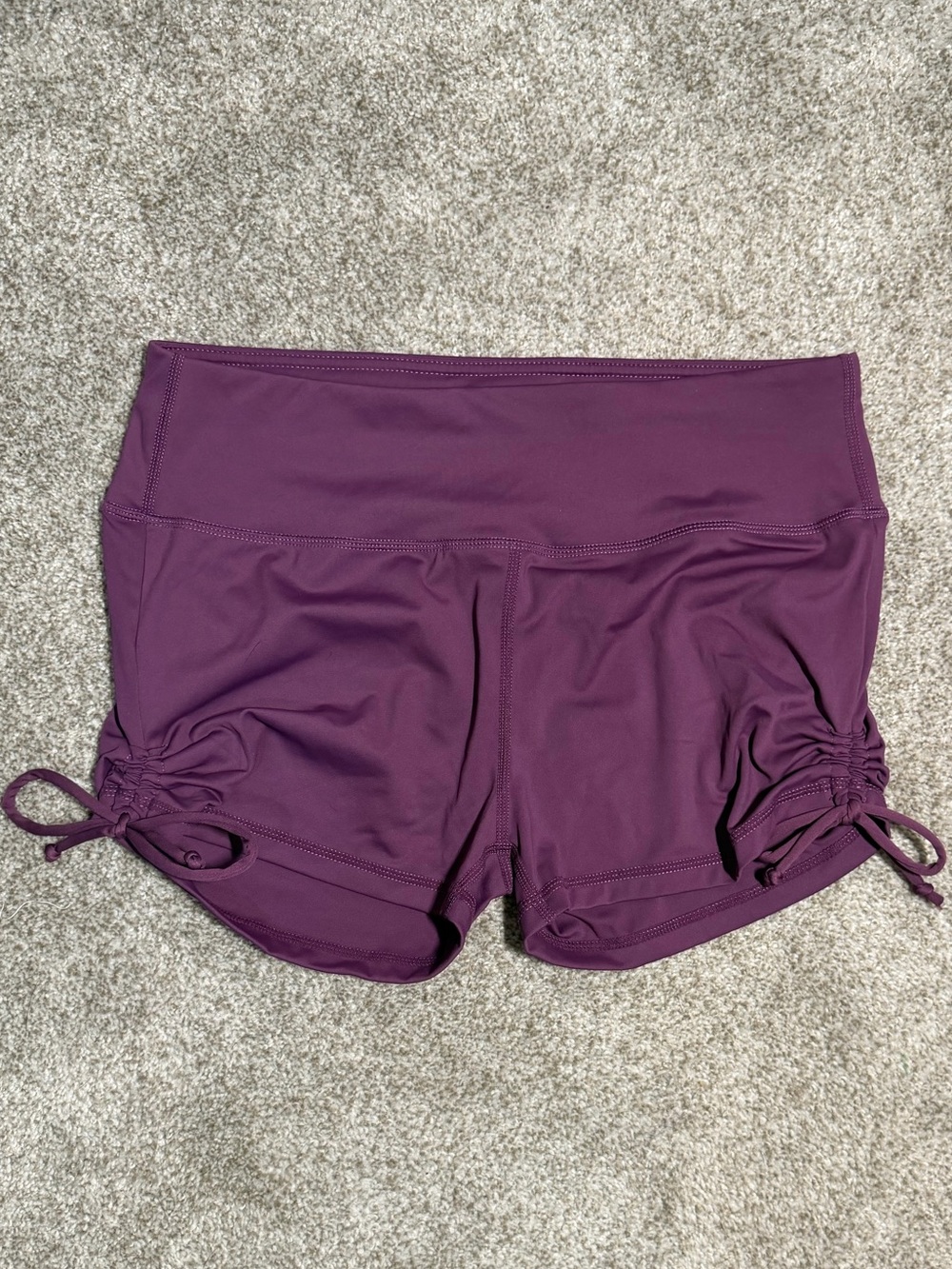 Women’s Purple Ruched Side Active Shorts